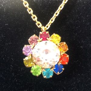 Kurt Geiger Crystal Rainbow Flower. pendant Necklace